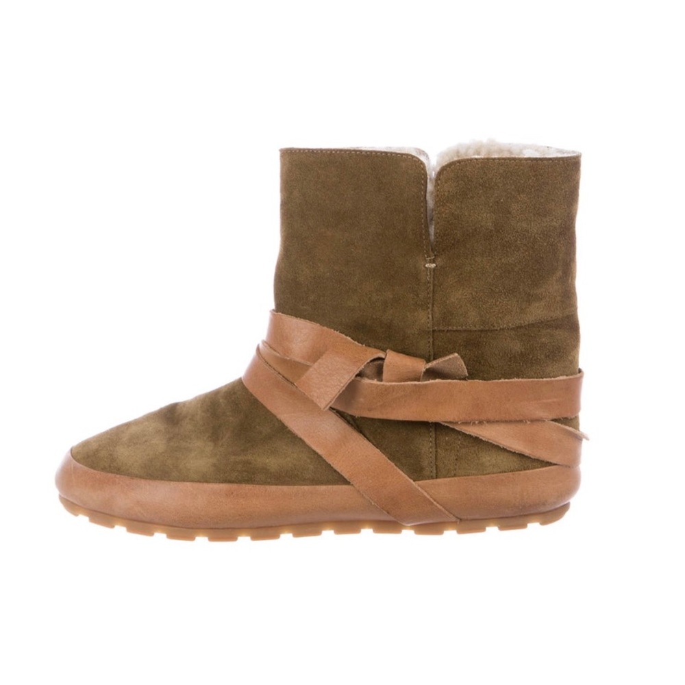 Isabel Marant Shearling-Trimmed Suede Boots